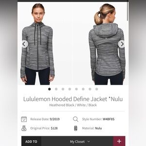 lululemon athletica Women's Hooded Define Jacket - Gray and Black